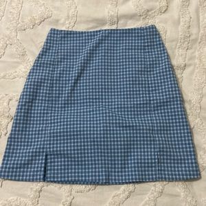 Blue checkered skirt